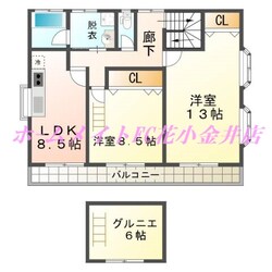 花小金井駅 徒歩12分 2階の物件間取画像